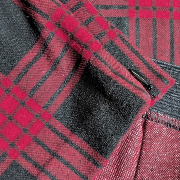Talbots Buffalo Check Red Plaid Holiday Pull On Comfy Casual Ankle Zip Pants 16P - Picture 4 of 4